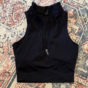 Elegant Black Zip-Up Tank Top